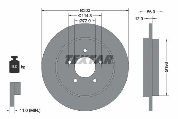 TEXTAR 92197803 диск тормозной с покрытием PRO
