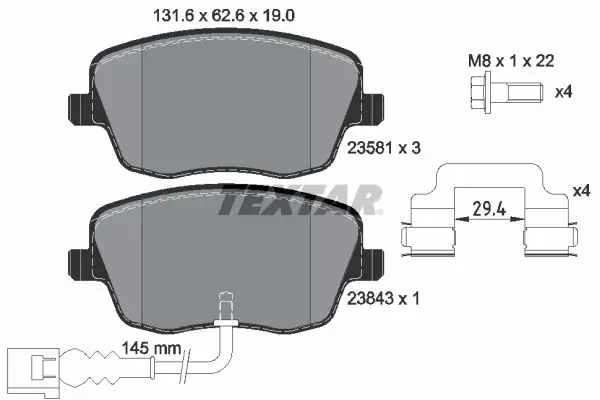 Textar 2358102 Тормозные колодки
