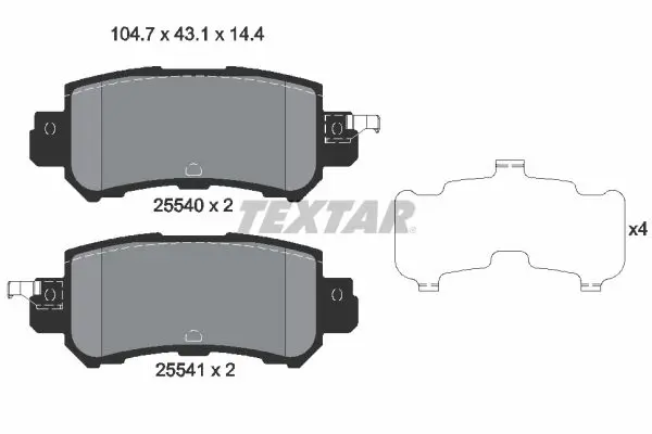 Textar 2554001 2554001 колодки дисковые