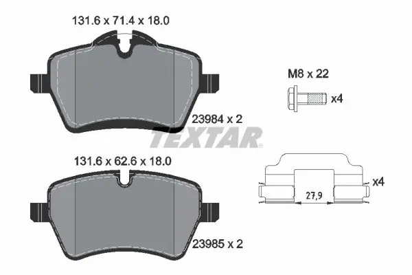 Textar 2398401 Колодки тормозные дисковые к т