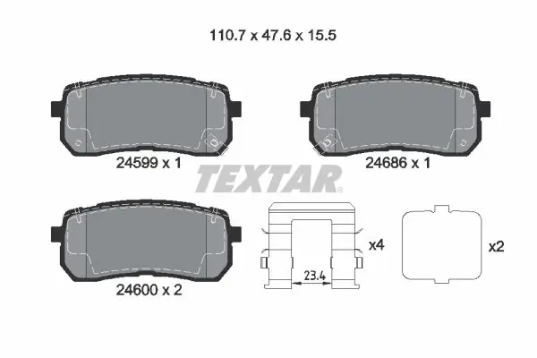 Textar 2459904 Колодки тормозные дисковые