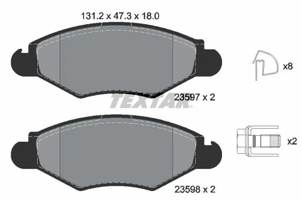 Textar 2359703 Колодки тормозные передние с
