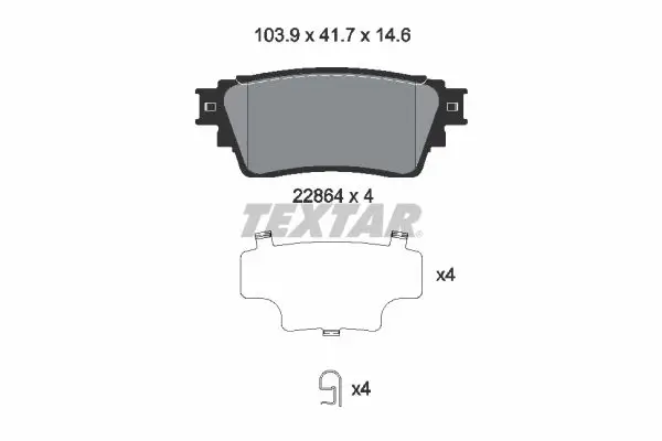 TEXTAR 2286401 Колодки тормозные задние