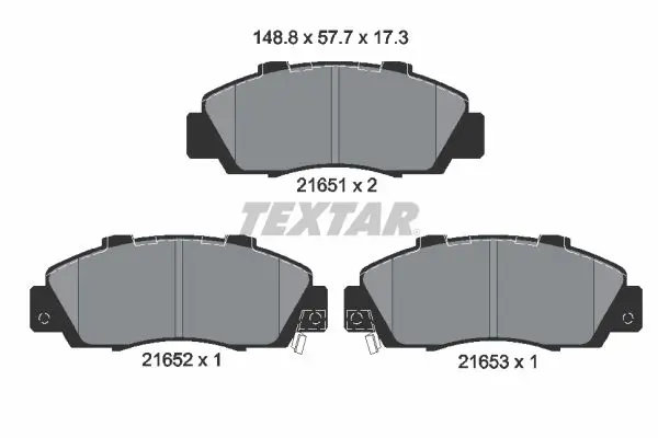 Textar 2165101 Колодки тормозные передние