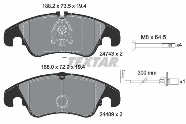 Textar 2474301 Колодки тормозные дисковые