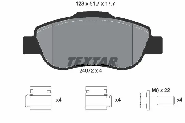 TEXTAR 2407201 Тормозные колодки