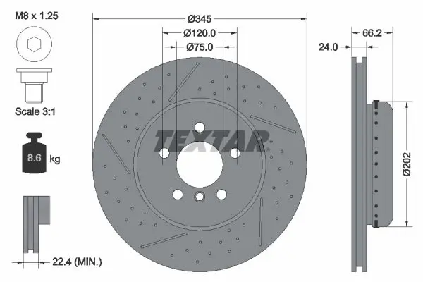 TEXTAR 92265525 Диск тормозной