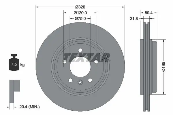 Textar 92107003 Тормозной диск