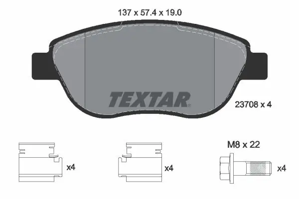 Textar 2370803 Комплект тормозных колодок,