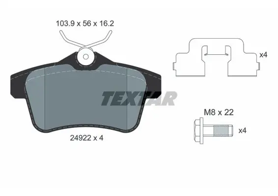 Textar 2492204 Комплект тормозных колодок,
