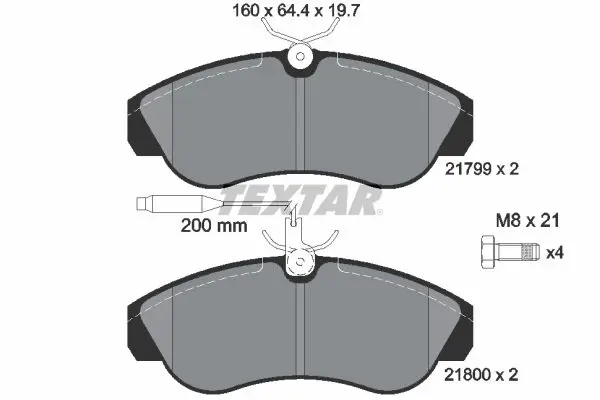 TEXTAR 2179901 Тормозные колодки, комплект