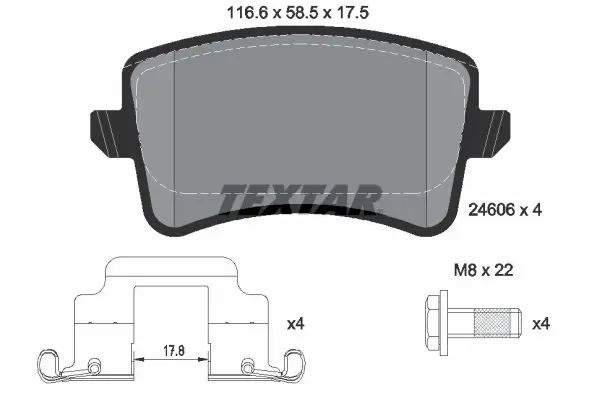 Textar 2460602 Колодки тормозные дисковые