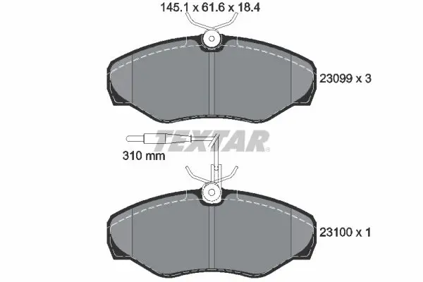 Textar 2309903 Комплект тормозных колодок