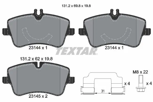 Textar 2314401 2314401 колодки дисковые