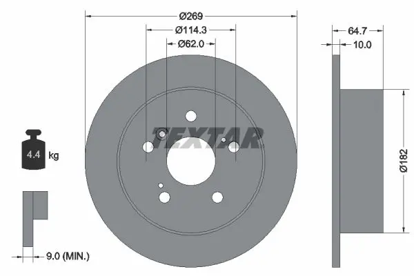 TEXTAR 92079300 Тормозной диск