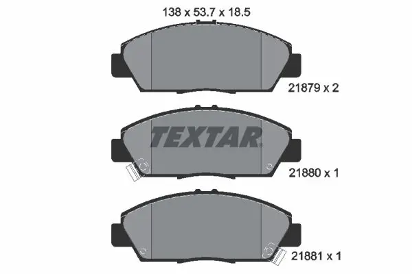 Textar 2187901 Колодки тормозные передние