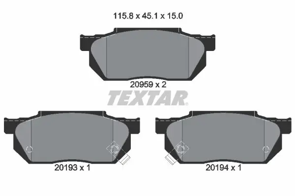 TEXTAR 2095902 Комплект тормозных колодок