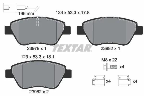 Textar 2397901 Комплект тормозных колодок