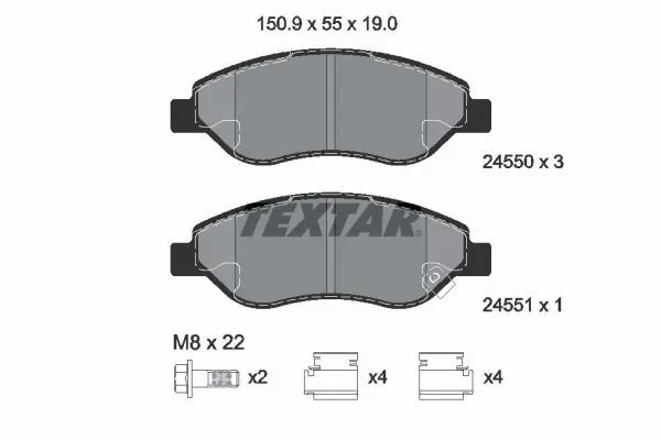 Textar 2455001 Колодки тормозные дисковые,