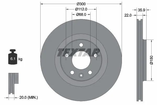 TEXTAR 92137103 Тормозной диск