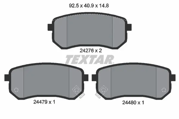 Textar 2427601 Колодки тормозные задние