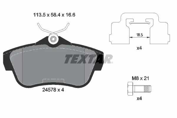 Textar 2457801 Колодки тормозные дисковые