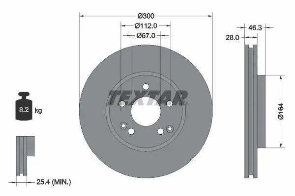 Textar 92106005 диск тормозной