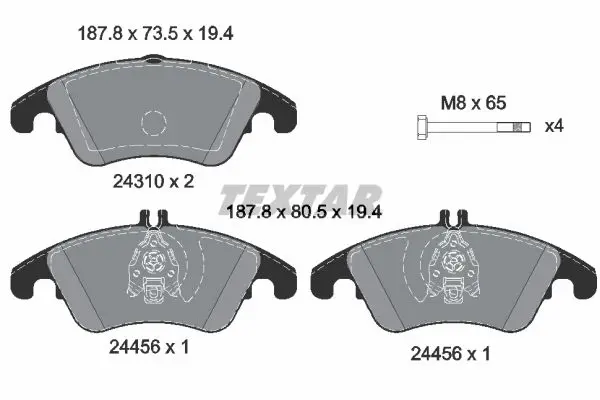 Textar 2431001 Колодки тормозные дисковые