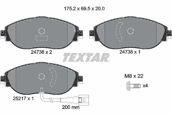 Textar 2473801 Колодки тормозные дисковые