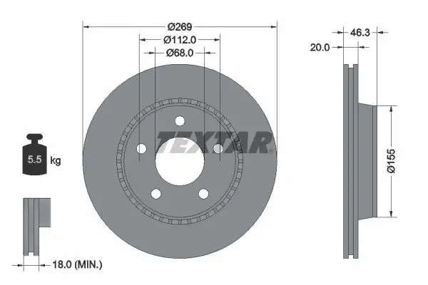 TEXTAR 92037100 Тормозной диск