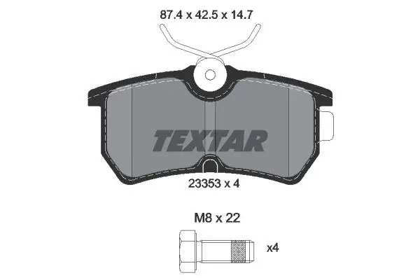 Textar 2335301 Колодки тормозные Ford Focus