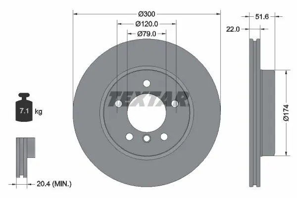 Textar 92097205 Тормозной диск