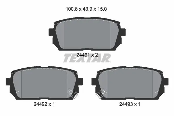 Textar 2449101 Колодки тормозные задние KIA