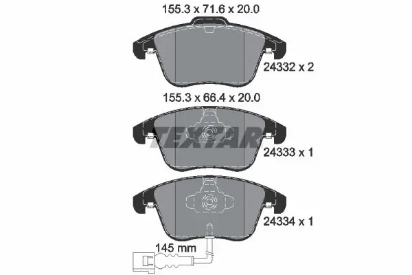 Textar 2433301 Колодки тормозные дисковые