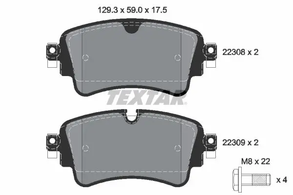 Textar 2230801 Колодки зад.AUDI A4 (8W2, B9),