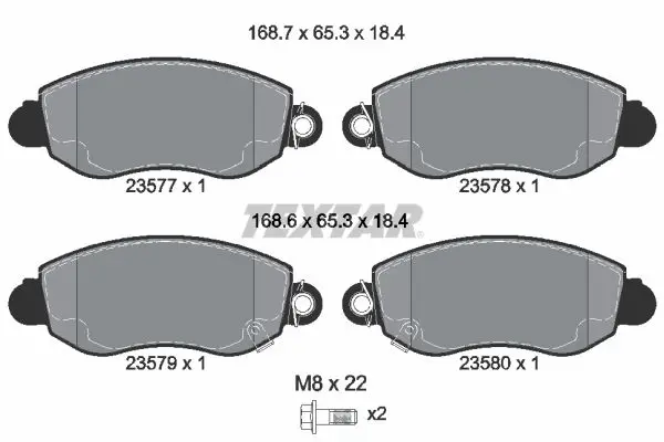 Textar 2357701 Комплект тормозных колодок с