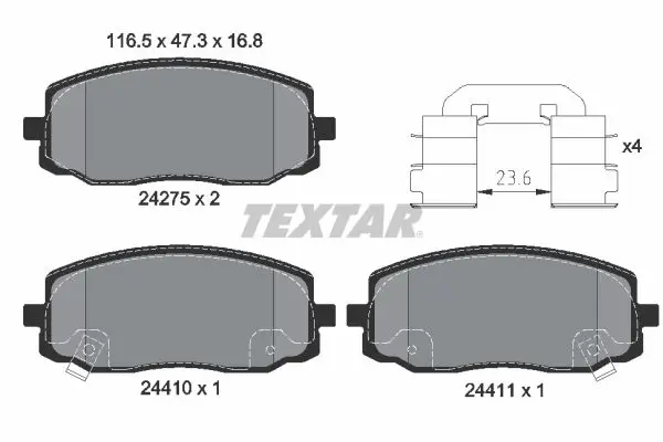 Textar 2427501 Тормозные колодки, комплект