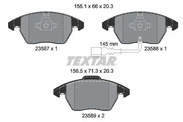 Textar 2358701 Колодки тормозные дисковые