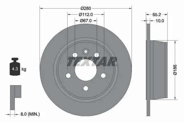 Textar 92074503 Тормозной диск