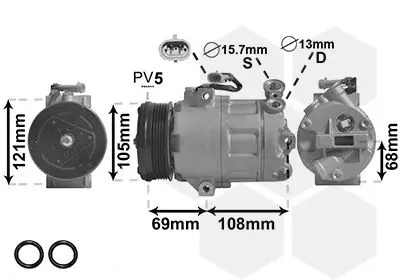 VAN WEZEL 3700K138 КОМПРЕССОР КОНДИЦИОНЕРА