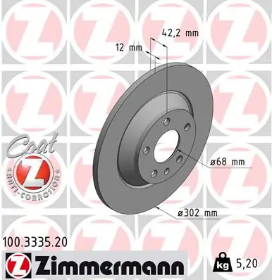100.3335.20 Диск тормозной AUDI Coat Z
