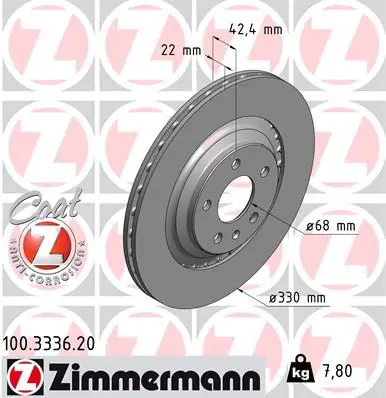 Zimmermann 100333620 ДИСК ТОРМ AUDI A6/ALLROAD