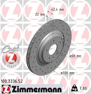 Zimmermann 100333652 ДИСК ТОРМ AUDI A6/ALLROAD