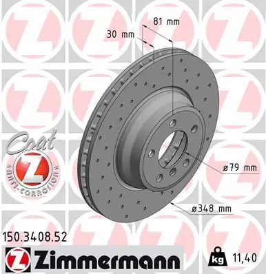 Zimmermann 150340852 Диск тормозной