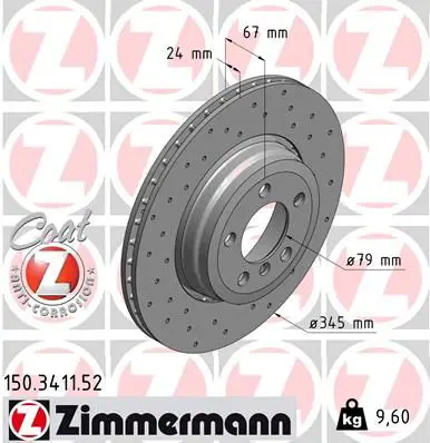 Zimmermann 150341152 Диск тормозной