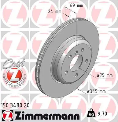 Zimmermann 150348020 Диск тормозной