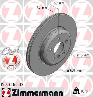Zimmermann 150348032 Тормозной диск