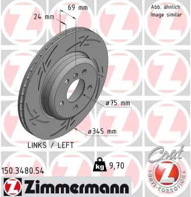 150.3480.54 ДИСК ТОРМ BMW BLACK Z L ohne