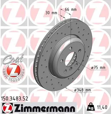 Zimmermann 150348352 ДИСК ТОРМ BMW F10/F11/F12/F13