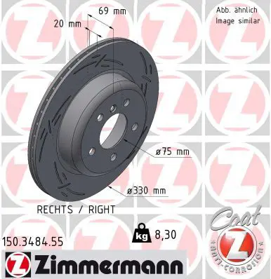 Zimmermann 150348455 ДИСК ТОРМ BMW 5 F10/F11 ЗАД